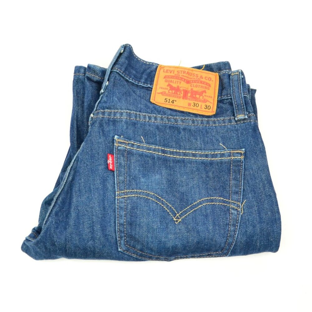 Levi's 514 Men's Size W30 L30 Blue Straight Fit Dark Wash Jeans